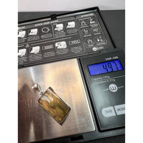 NEW Green watermelon tourmaline sterling silver pendant 4.97 grams - Picture 10 of 10